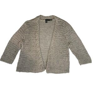 Eileen Fisher Open Cardigan Gray Cable knit Size Small